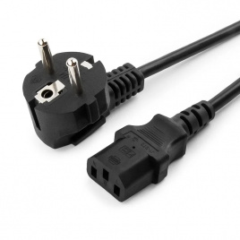 Кабель питания евровилка (Schuko) -
компьютер IEC-320-C13, сечение 3x0.75мм2, 1
метр, 220В 5bites 