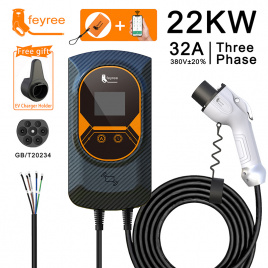 Feyree EV Зарядное устройство GB/T Розетка EVSE Wallbox 32A 22 кВт 3 фазы Зарядная станция