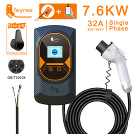 Feyree EV Зарядное устройство GB/T Розетка EVSE Wallbox 1 фаза 32A 7.6 кВт Зарядная станция