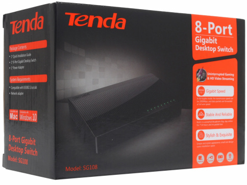 Коммутатор Tenda SG108 фото 4