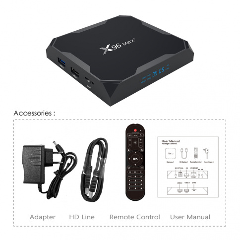 Приставка Смарт-ТВ X96 MAX Plus, 4 + 32 ГБ, Android 9,0 8К фото 2