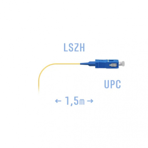 Пигтейл SC/UPC, ОМ G.652, 0.9 мм, шнур монтажный 1,5 м фото 1