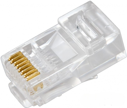 RJ-45 (gold) коннектор с позолоченным покрытием (упаковка 100 шт.) фото 1